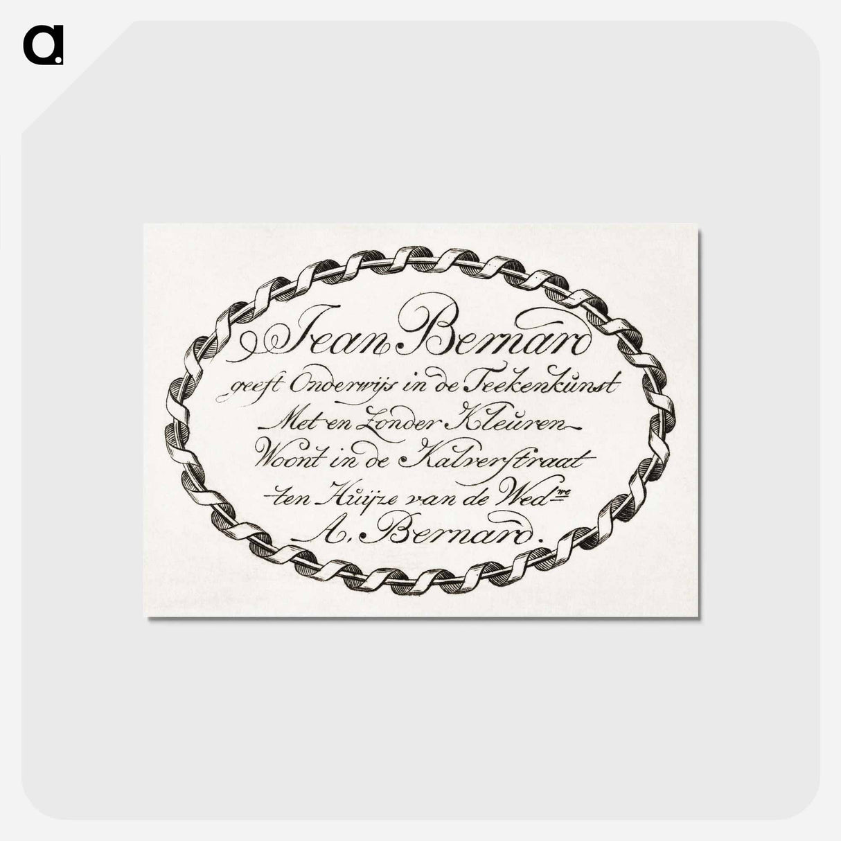アートポストカード-Jean Bernard's business card - ジャン ベルナール Postcard.