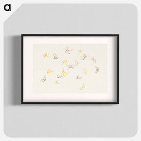 アートポスター-Abstract butterfly - 神坂 雪佳 Poster.