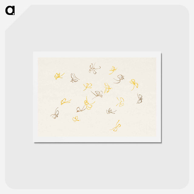 アートポストカード-Abstract butterfly - 神坂 雪佳 Postcard.