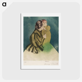 アートポストカード-Peasant Mother and Child - メアリー カサット Postcard.