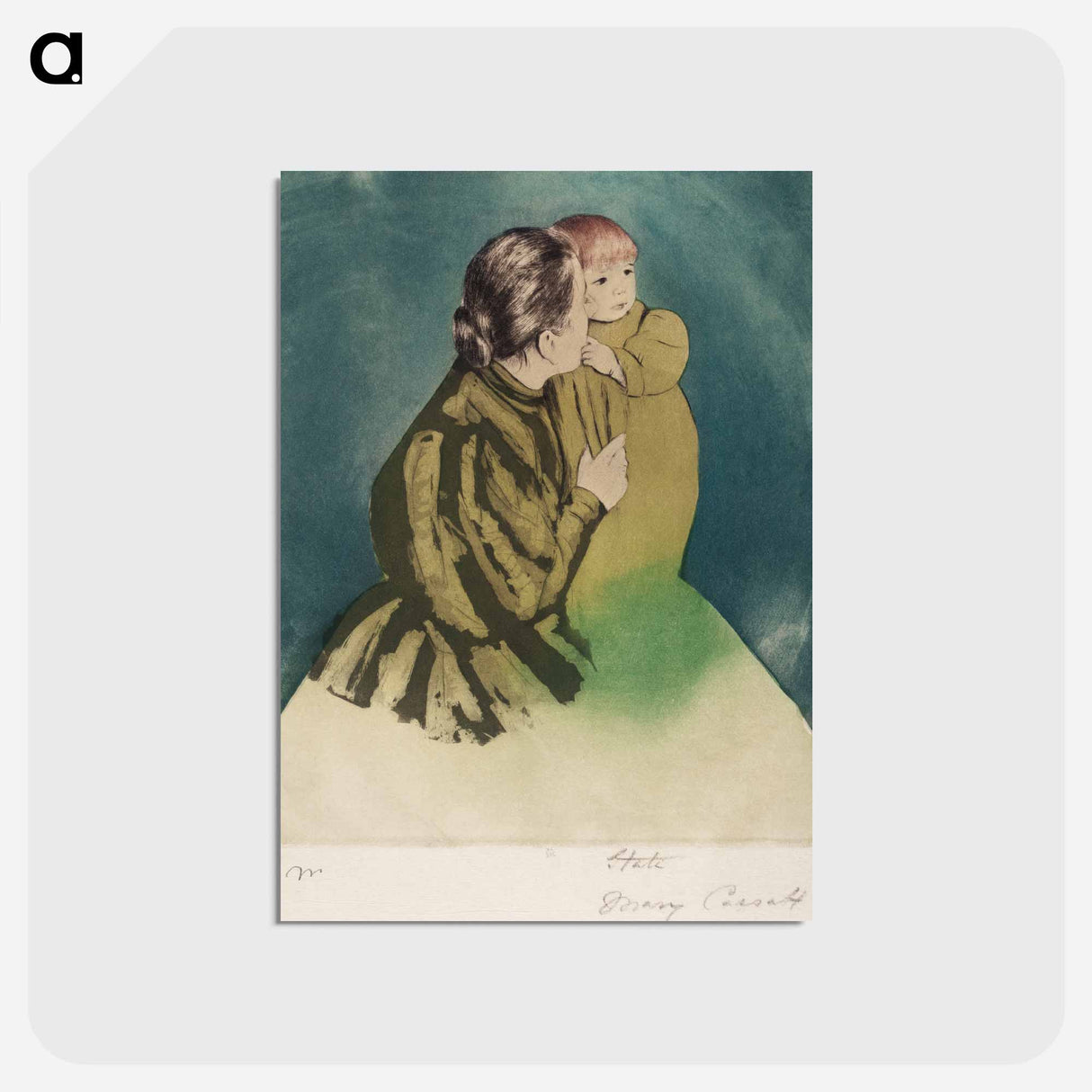 アートポストカード-Peasant Mother and Child - メアリー カサット Postcard.