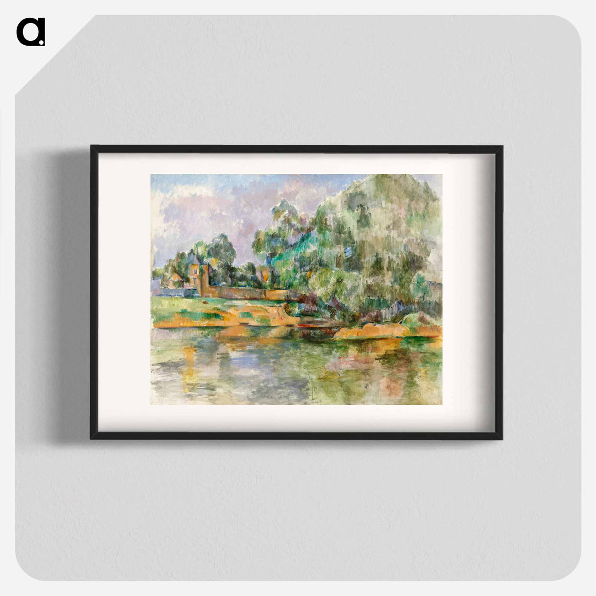 Riverbank - Paul Cezanne Poster.