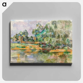アートパネル-Riverbank - ポール セザンヌ Canvas.