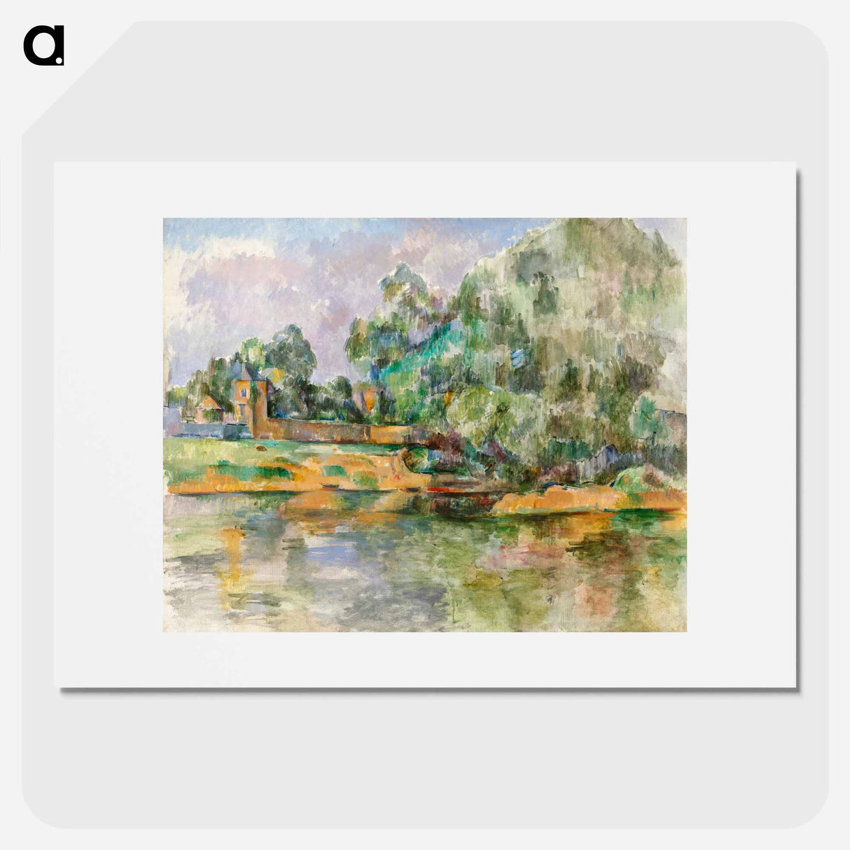 Riverbank - ポール セザンヌ Poster.