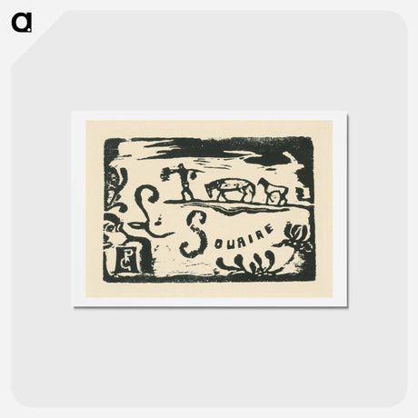 アートポストカード-Horses - ポール ゴーギャン Postcard.