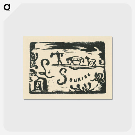 アートポストカード-Horses - ポール ゴーギャン Postcard.