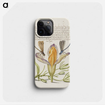 Damselflies, Spanish Iris, and Star-of-Bethlehem from Mira Calligraphiae Monumenta
 - 書道のお手本 Phone Case.