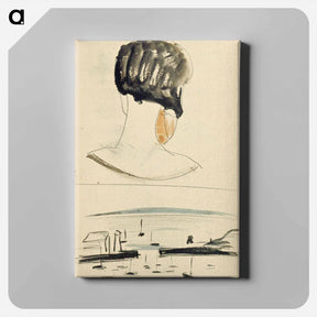 アートパネル-Nelly van Doesburg Viewed from behind, and a harbor scene - テオ ファン ドゥースブルフ Canvas.