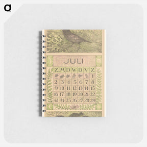 アートメモ帳-Kalenderblad juli met vogel en muizen - テオ ヴァン ホイテマ Memo.