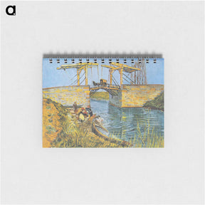 アートメモ帳-The Langlois Bridge at Arles with Women Washing - フィンセント ファン ゴッホ Memo.