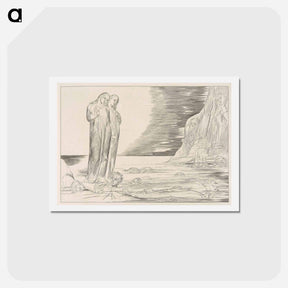 アートポストカード-The Circle of Traitors: Dante Striking Against Bocca degli Abati - ウィリアム ブレイク Postcard.