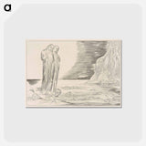 アートポストカード-The Circle of Traitors: Dante Striking Against Bocca degli Abati - ウィリアム ブレイク Postcard.