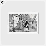 アートポストカード-Art Students and Copyists in the Louvre Gallery, Paris - ウィンスロー ホーマー Postcard.