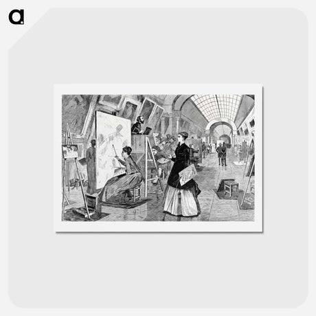 アートポストカード-Art Students and Copyists in the Louvre Gallery, Paris - ウィンスロー ホーマー Postcard.