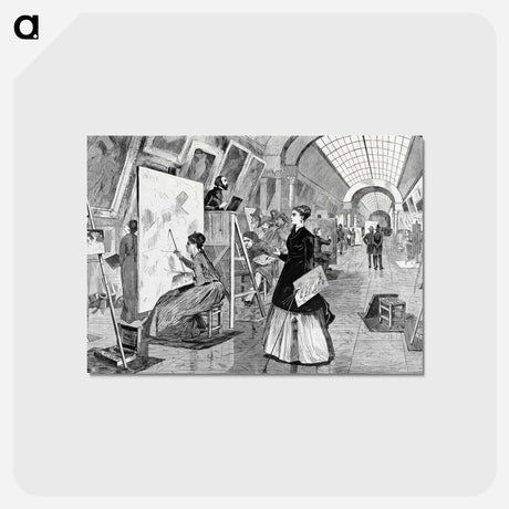 アートポストカード-Art Students and Copyists in the Louvre Gallery, Paris - ウィンスロー ホーマー Postcard.