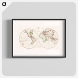 Die beyden Halbkugeln der Erde - アンティーク地図 Poster.