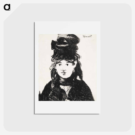 アートポストカード-Berthe Morisot (In Black) - エドゥアール マネ Postcard.