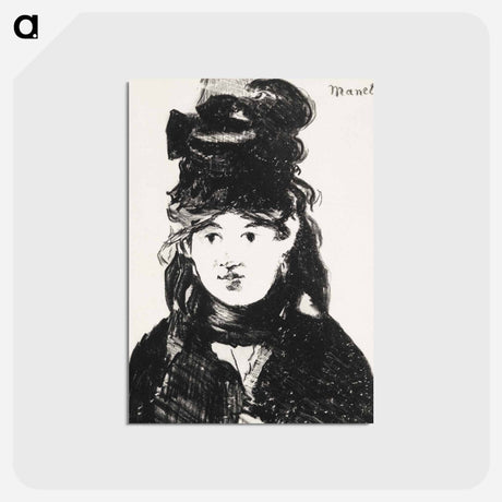 アートポストカード-Berthe Morisot (In Black) - エドゥアール マネ Postcard.
