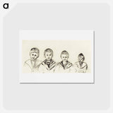 アートポストカード-Dr. Linde’s Four Sons - エドヴァルド ムンク Postcard.