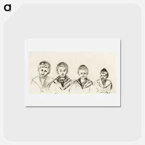 アートポストカード-Dr. Linde’s Four Sons - エドヴァルド ムンク Postcard.