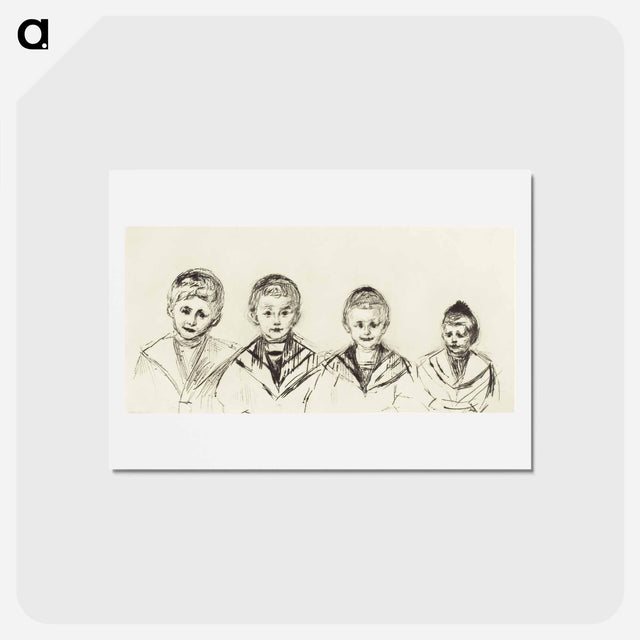 アートポストカード-Dr. Linde’s Four Sons - エドヴァルド ムンク Postcard.