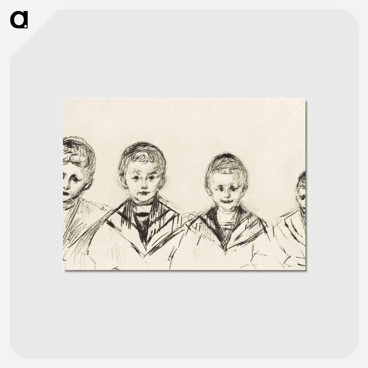 アートポストカード-Dr. Linde’s Four Sons - エドヴァルド ムンク Postcard.