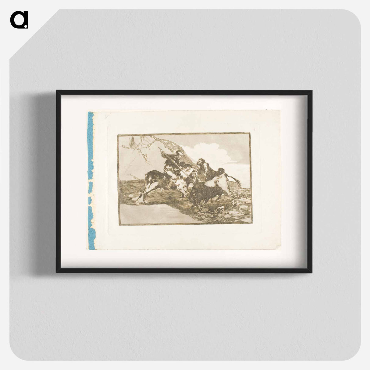 The Way in Which the Ancient Spaniards Hunted Bulls on Horseback in the Open Country - Francisco de Goya Poster.