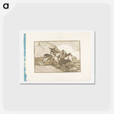 アートポストカード-The Way in Which the Ancient Spaniards Hunted Bulls on Horseback in the Open Country - フランシスコ デ ゴヤ Postcard.