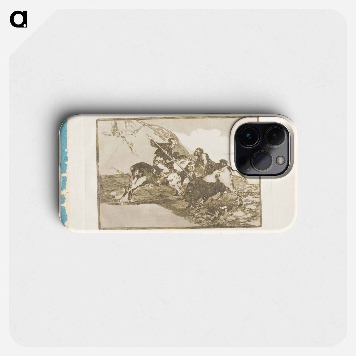 The Way in Which the Ancient Spaniards Hunted Bulls on Horseback in the Open Country - Francisco de Goya Phone Case.