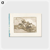アートポストカード-The Way in Which the Ancient Spaniards Hunted Bulls on Horseback in the Open Country - フランシスコ デ ゴヤ Postcard.