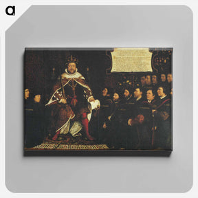 アートパネル-Henry VIII handing over a charter to Thomas Vicary, commemorating the joining of the Barbers and Surgeons Guilds - ハンス ホルバイン Canvas.