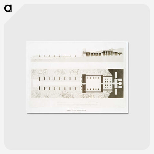 ゲルチェの半岩窟神殿：平面図と断面図 - エジプト美術史 Postcard.