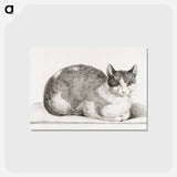 アートポストカード-Sitting cat - ジャン ベルナール Postcard.