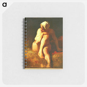 アートメモ帳-Naked peasant girl at the river - ジャン フランソワ ミレー Memo.