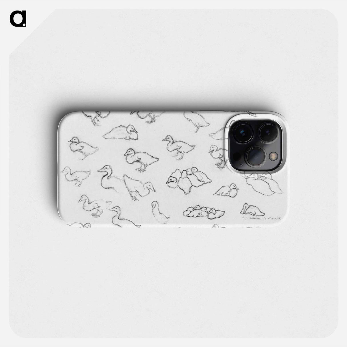 Study sketch of ducks - Julie de Graag Phone Case.