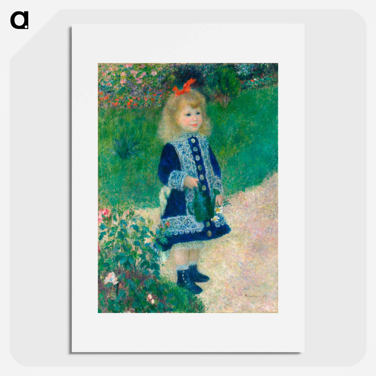 A Girl with a Watering Can - Pierre-Auguste Renoir Poster.