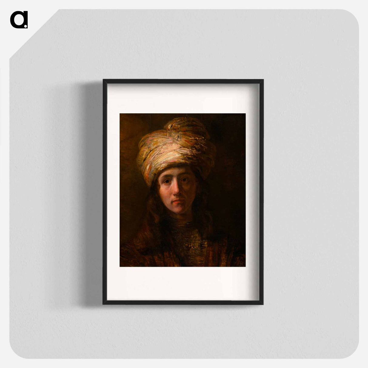 Young Man in a Turban - Rembrandt van Rijn Poster.