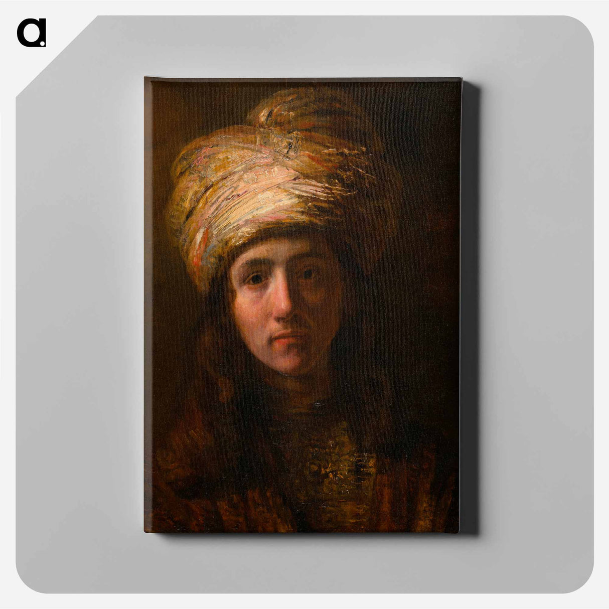 Young Man in a Turban - Rembrandt van Rijn Canvas.