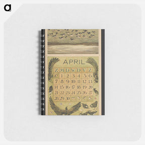 アートメモ帳-Kalenderblad voor april 1912 met scholeksters en kieviten - テオ ヴァン ホイテマ Memo.