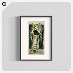 アートポスター-William Morris - Night Angel Holding a Waning Moon - ウィリアム モリス Poster.