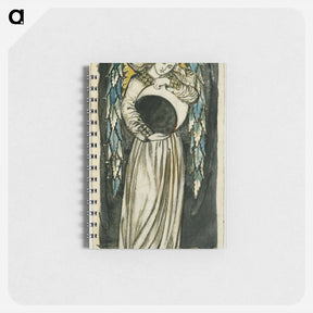 アートメモ帳-William Morris - Night Angel Holding a Waning Moon - ウィリアム モリス Memo.