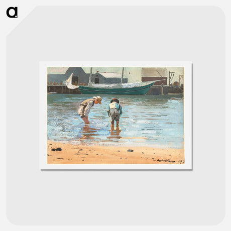 アートポストカード-Boys Wading - ウィンスロー ホーマー Postcard.