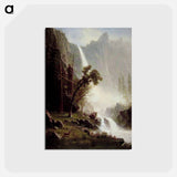 アートポストカード-Bridal Veil Falls, Yosemite - アルバート ビアスタット Postcard.