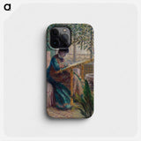 Madame Monet Embroidering - クロード モネ Phone Case.