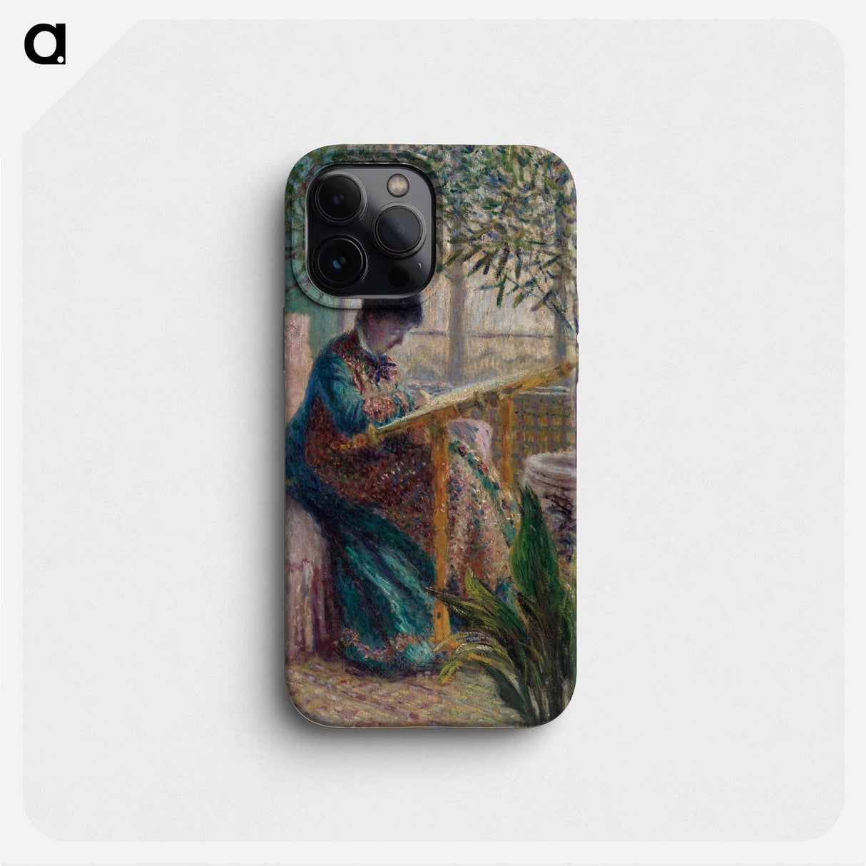 Madame Monet Embroidering - クロード モネ Phone Case.