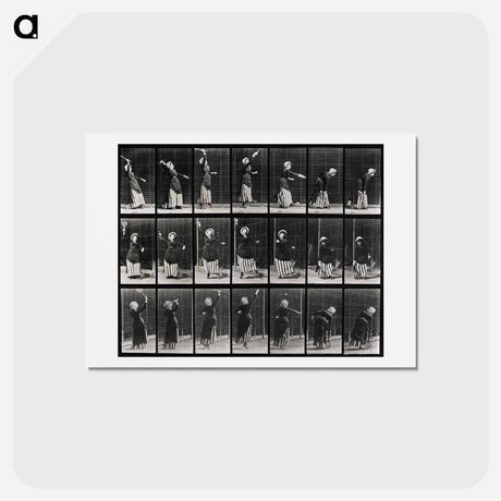 アートポストカード-Lawn Tennis Serving
 - エドワード マイブリッジ Postcard.