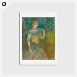 アートポストカード-The Singer in Green - エドガー ドガ Postcard.