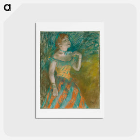 アートポストカード-The Singer in Green - エドガー ドガ Postcard.