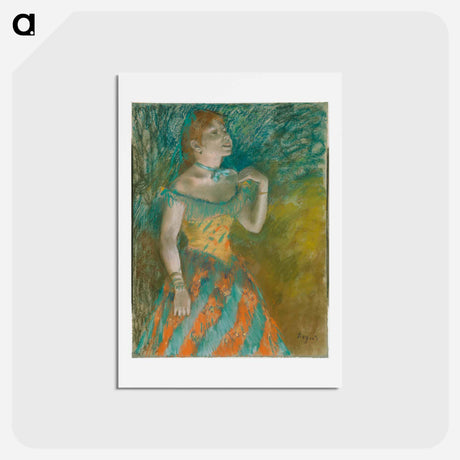 アートポストカード-The Singer in Green - エドガー ドガ Postcard.