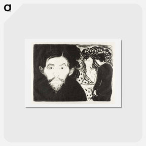 アートポストカード-Jealousy I - エドヴァルド ムンク Postcard.